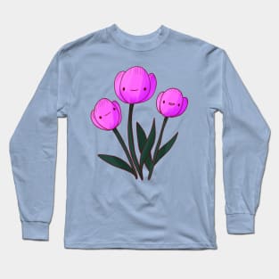 Purple tulip illustration Long Sleeve T-Shirt